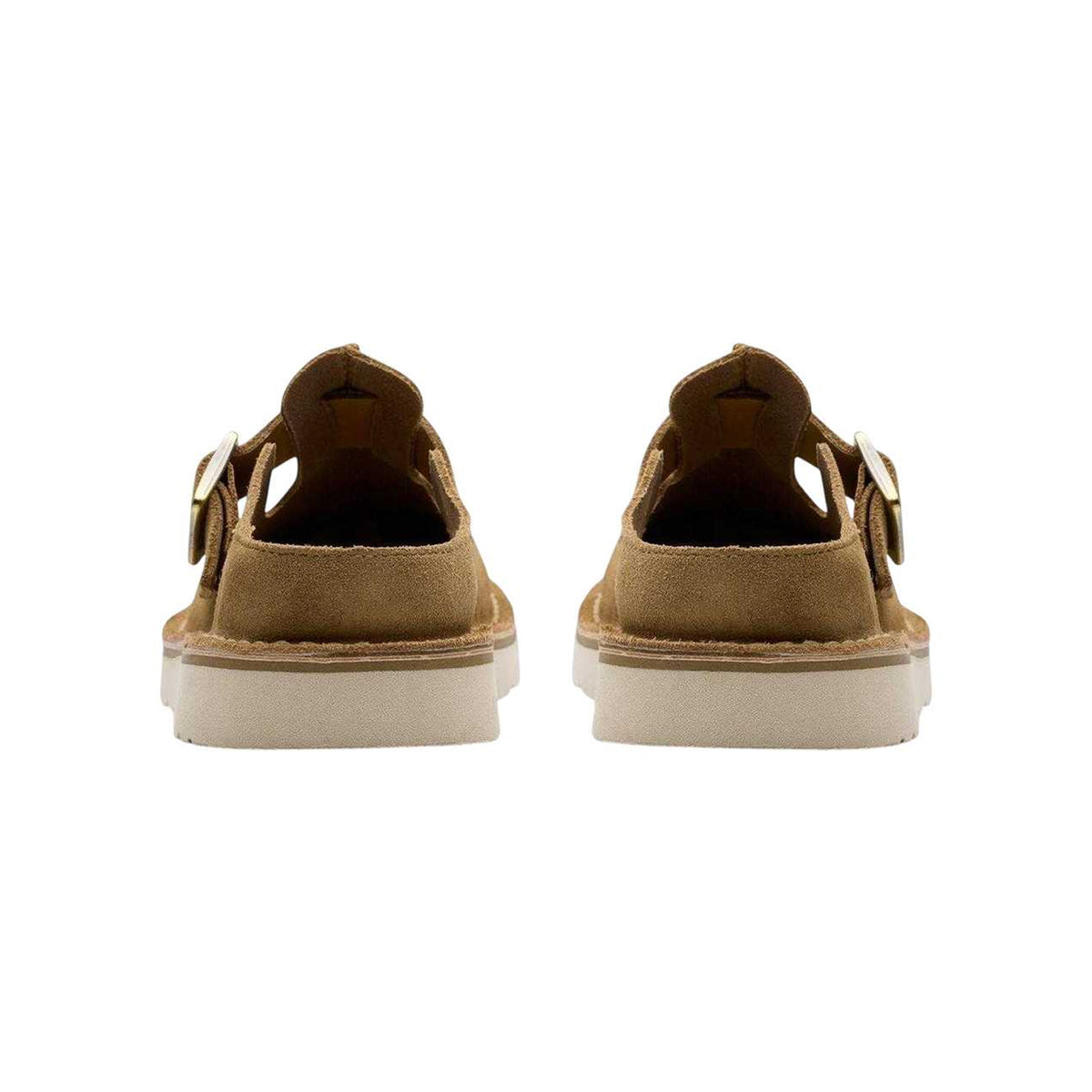 Dark Sand - Back - Clarks Womens-Ladies Solsbury Suede Flat Mules