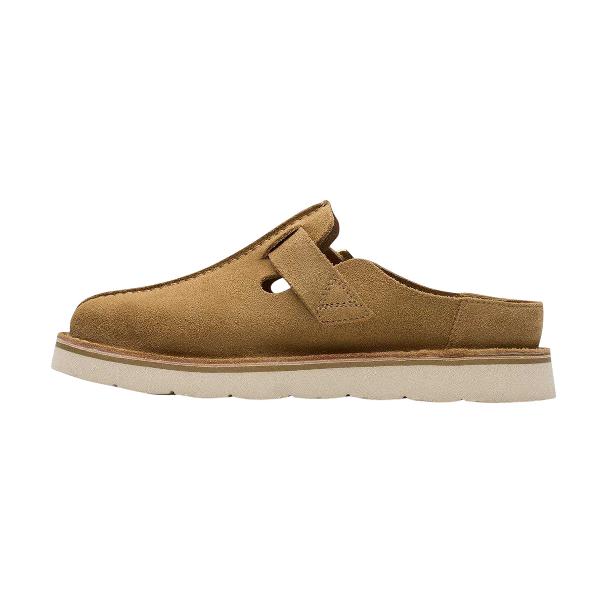 Dark Sand - Side - Clarks Womens-Ladies Solsbury Suede Flat Mules