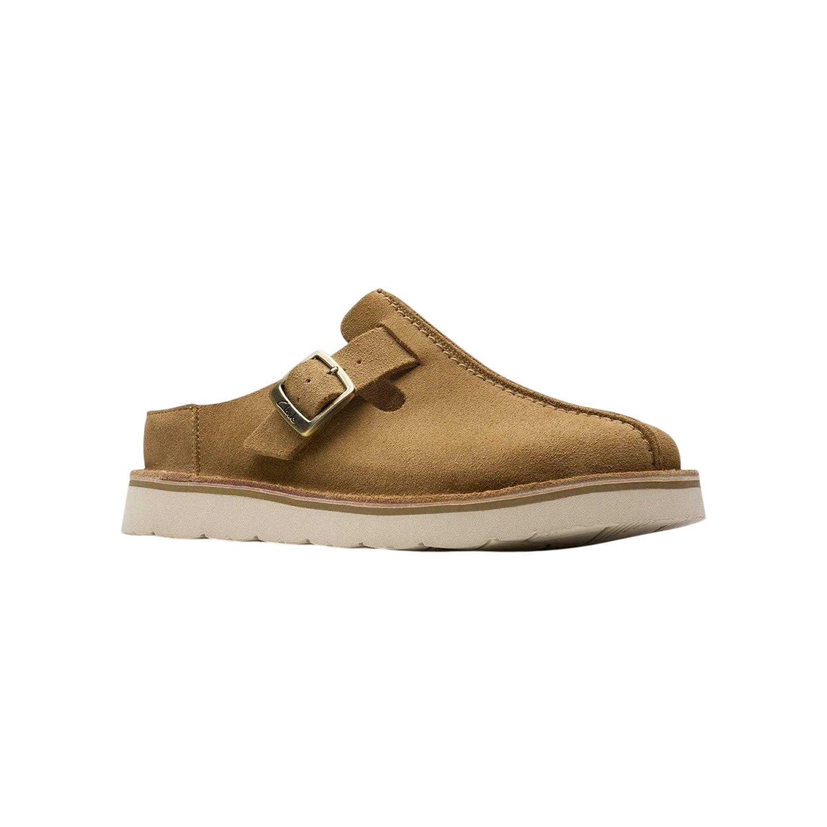 Dark Sand - Pack Shot - Clarks Womens-Ladies Solsbury Suede Flat Mules