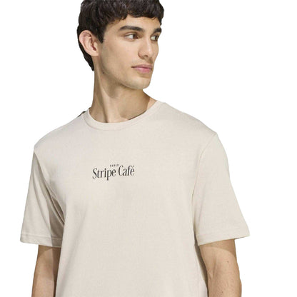 Wonder Alumina - Side - Adidas Mens Stripe Cafe T-Shirt