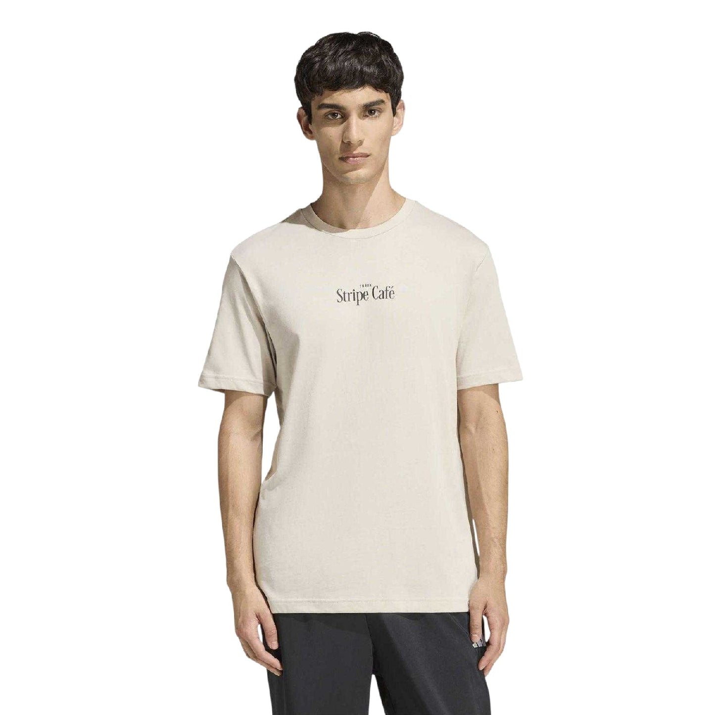 Wonder Alumina - Lifestyle - Adidas Mens Stripe Cafe T-Shirt
