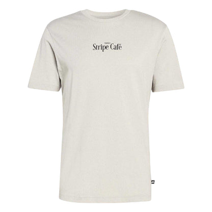 Wonder Alumina - Front - Adidas Mens Stripe Cafe T-Shirt