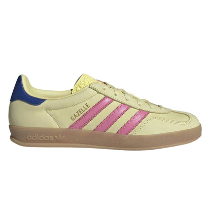 Yellow-Pink - Front - Adidas Womens-Ladies Gazelle Retro Suede Trainers