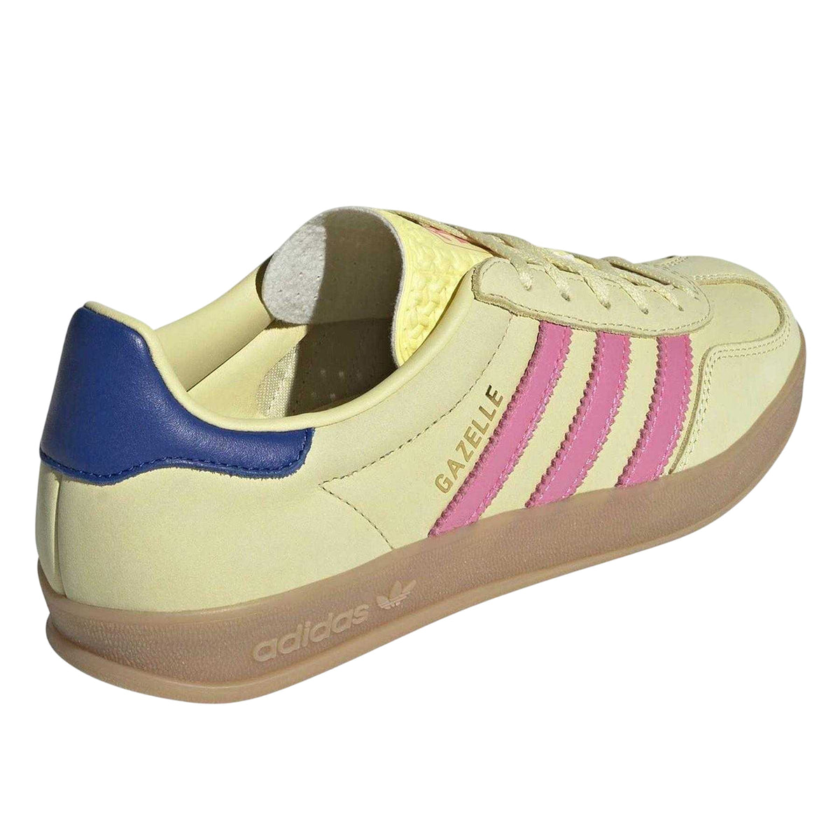 Yellow-Pink - Back - Adidas Womens-Ladies Gazelle Retro Suede Trainers