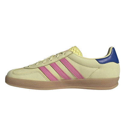 Yellow-Pink - Side - Adidas Womens-Ladies Gazelle Retro Suede Trainers