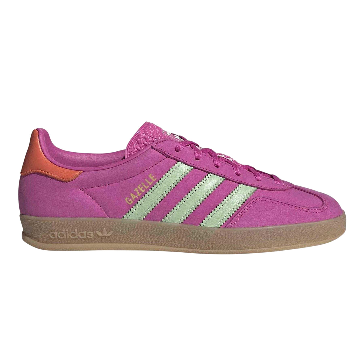 Fuchsia-Green - Front - Adidas Womens-Ladies Gazelle Retro Suede Trainers