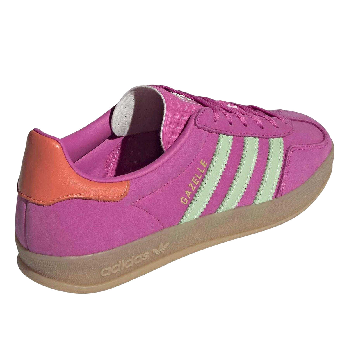 Fuchsia-Green - Back - Adidas Womens-Ladies Gazelle Retro Suede Trainers