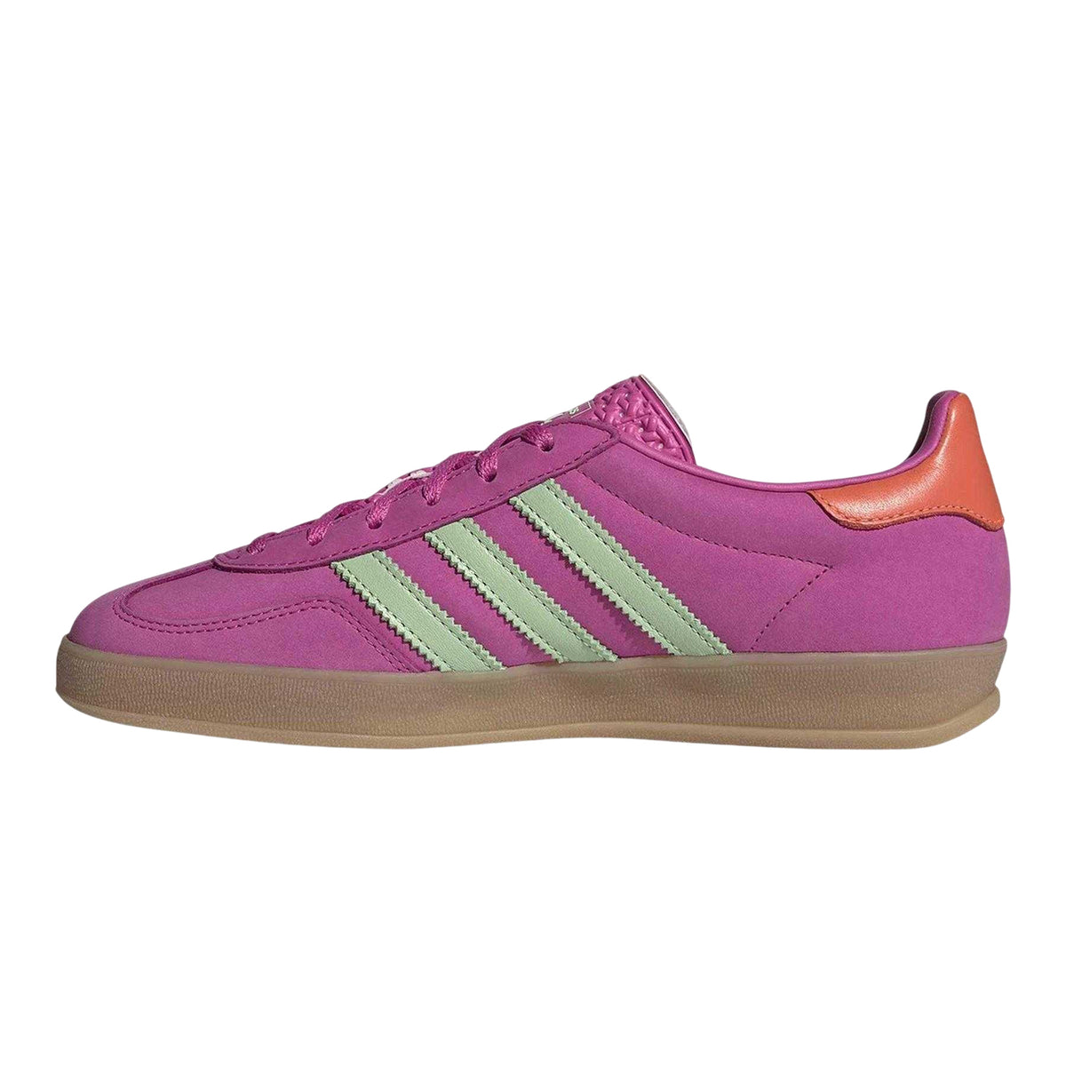 Fuchsia-Green - Side - Adidas Womens-Ladies Gazelle Retro Suede Trainers