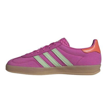 Fuchsia-Green - Side - Adidas Womens-Ladies Gazelle Retro Suede Trainers