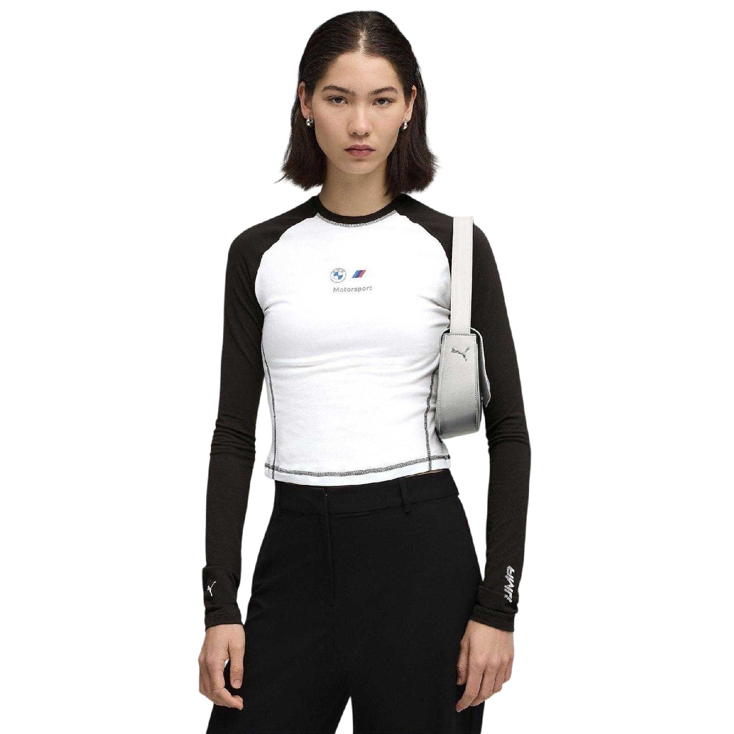 Puma White - Side - Puma Womens-Ladies Motorsport Long-Sleeved T-Shirt