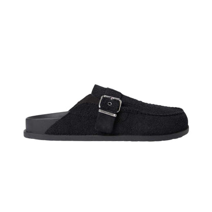 Black - Front - Tommy Jeans Mens Suede Slip-on Mules