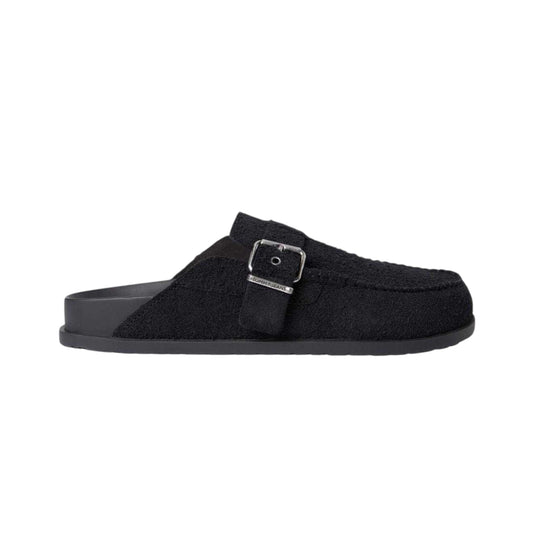 Black - Front - Tommy Jeans Mens Suede Slip-on Mules