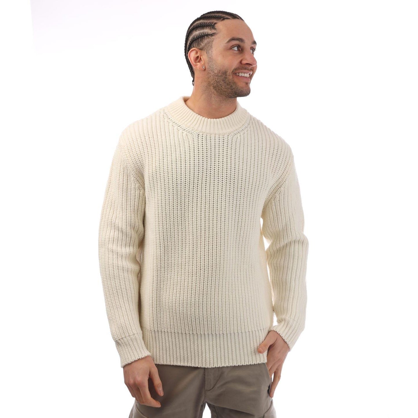 White - Front - Boss Mens Maradeo Sweater Top
