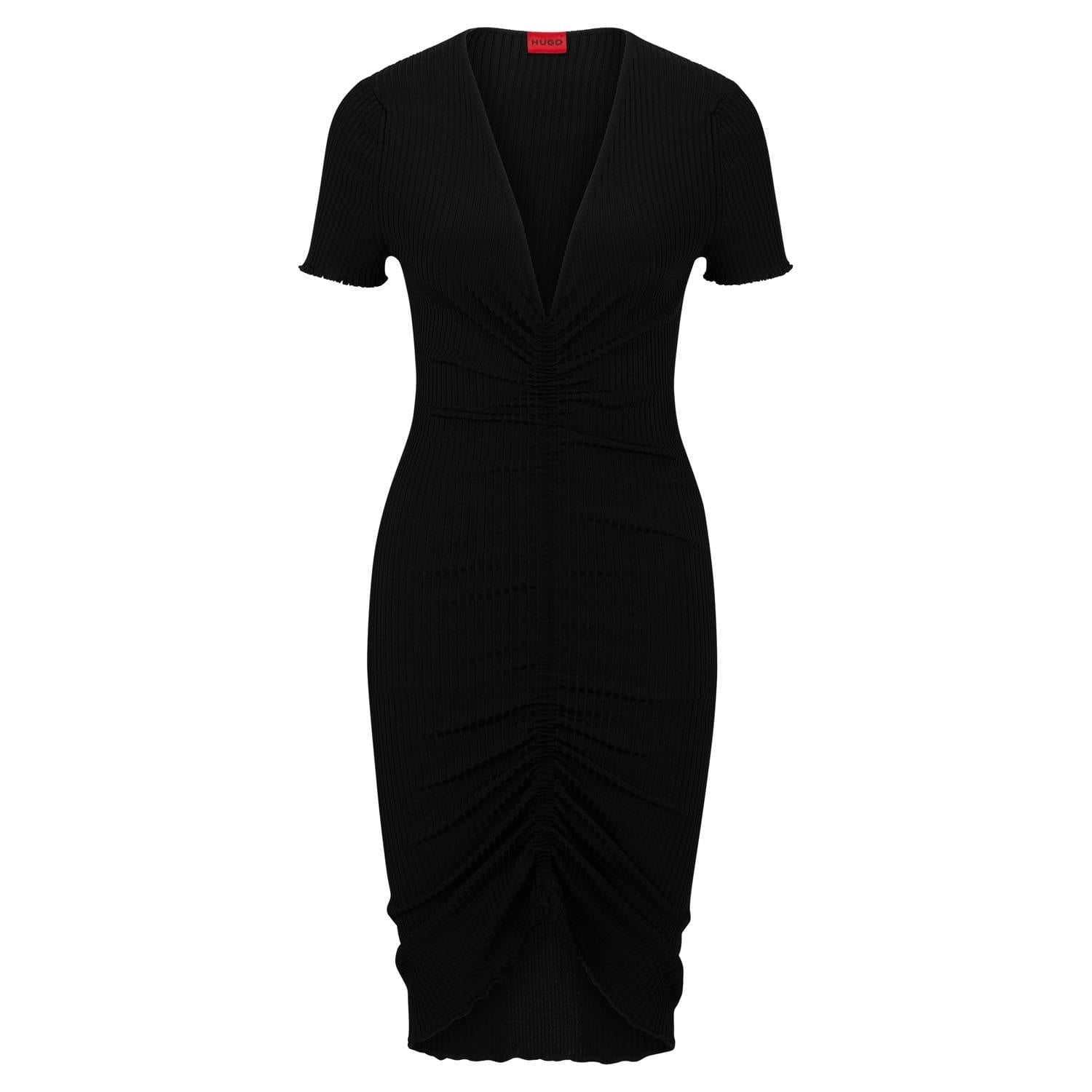 Black - Front - Hugo Womens-Ladies Slisser Dress