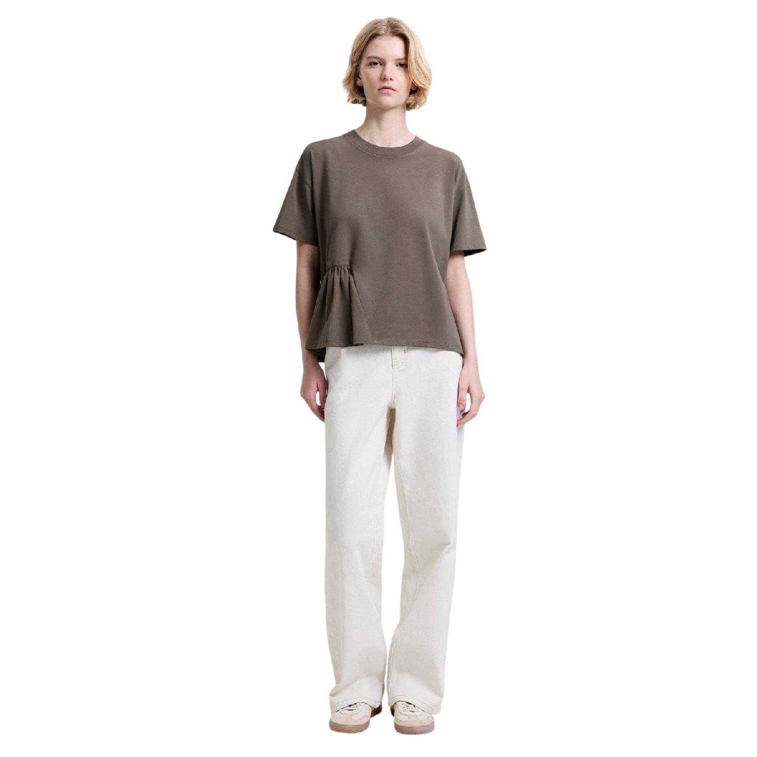 Vintage Khaki - Lifestyle - French Connection Womens-Ladies Asymmetric T-Shirt