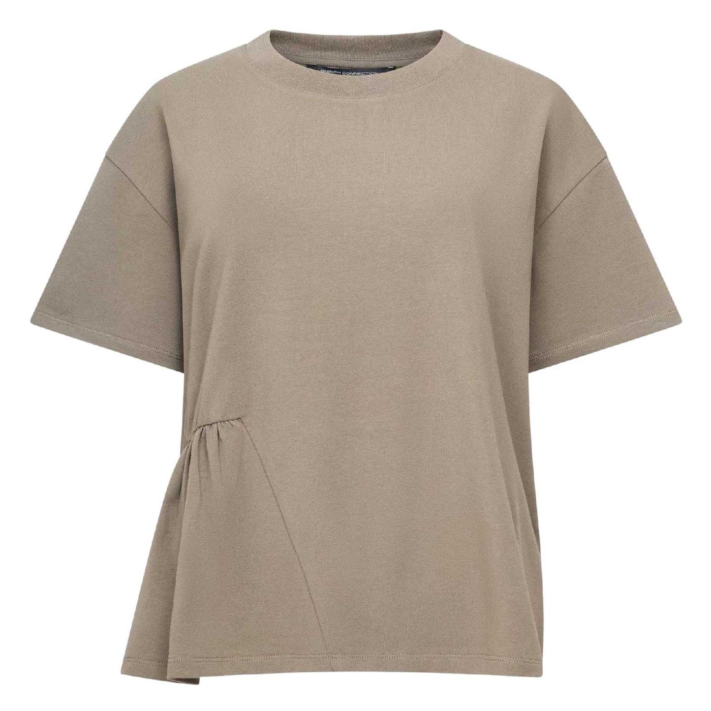 Vintage Khaki - Front - French Connection Womens-Ladies Asymmetric T-Shirt