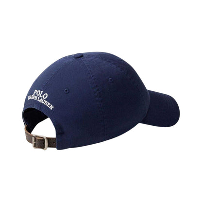 Navy - Back - Ralph Lauren Polo Bear Leather Strap Cap