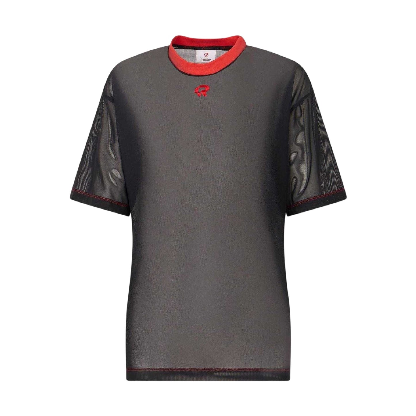 Black - Front - Red Run Womens-Ladies Inky Mesh Oversized T-Shirt