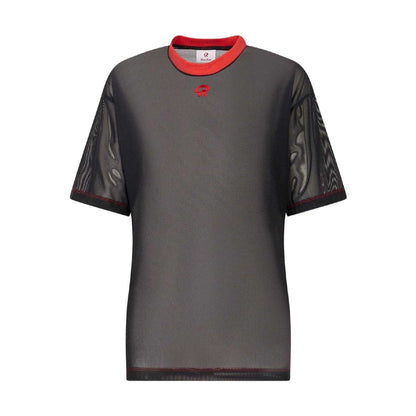Black - Front - Red Run Womens-Ladies Inky Mesh Oversized T-Shirt
