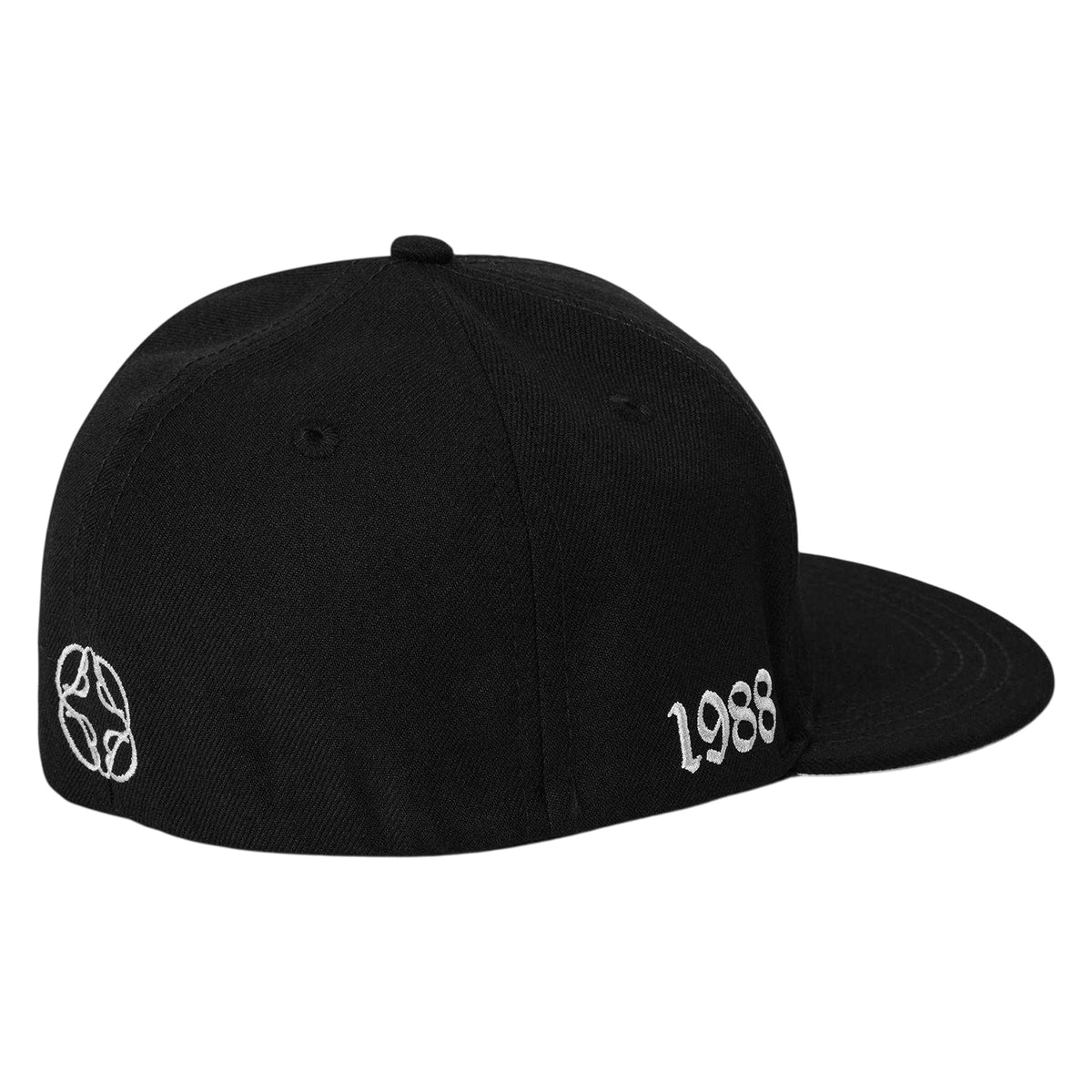 Black - Back - Initial Mens Embroidered Logo Baseball Cap