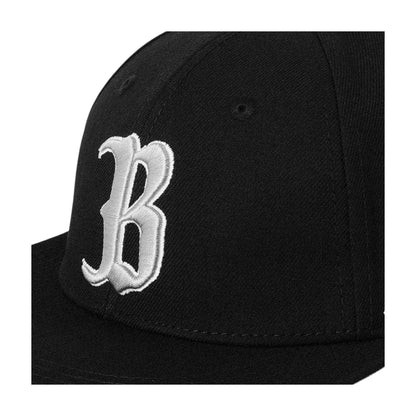 Black - Side - Initial Mens Embroidered Logo Baseball Cap