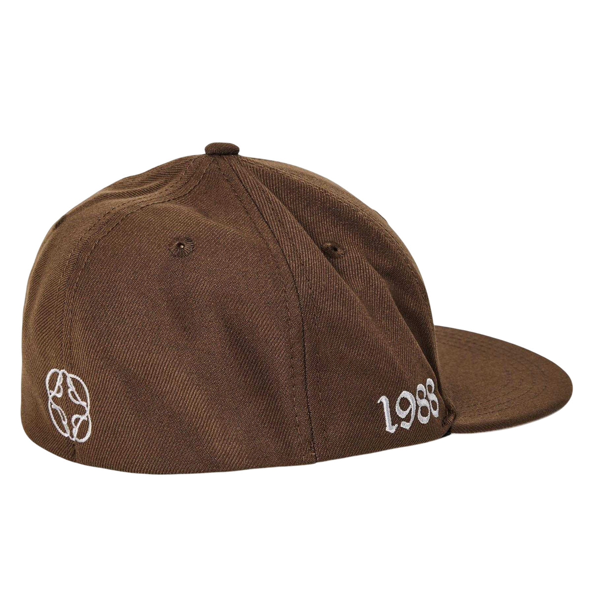 Brown - Back - Initial Mens Embroidered Logo Baseball Cap