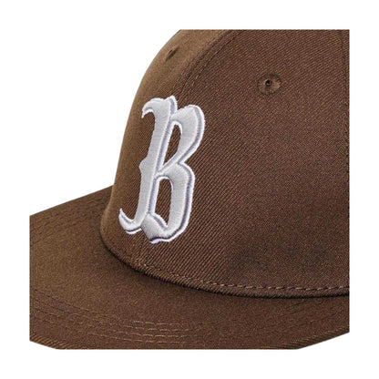 Brown - Side - Initial Mens Embroidered Logo Baseball Cap