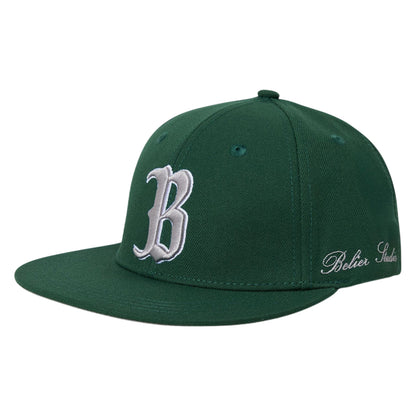 Green - Front - Initial Mens Embroidered Logo Baseball Cap