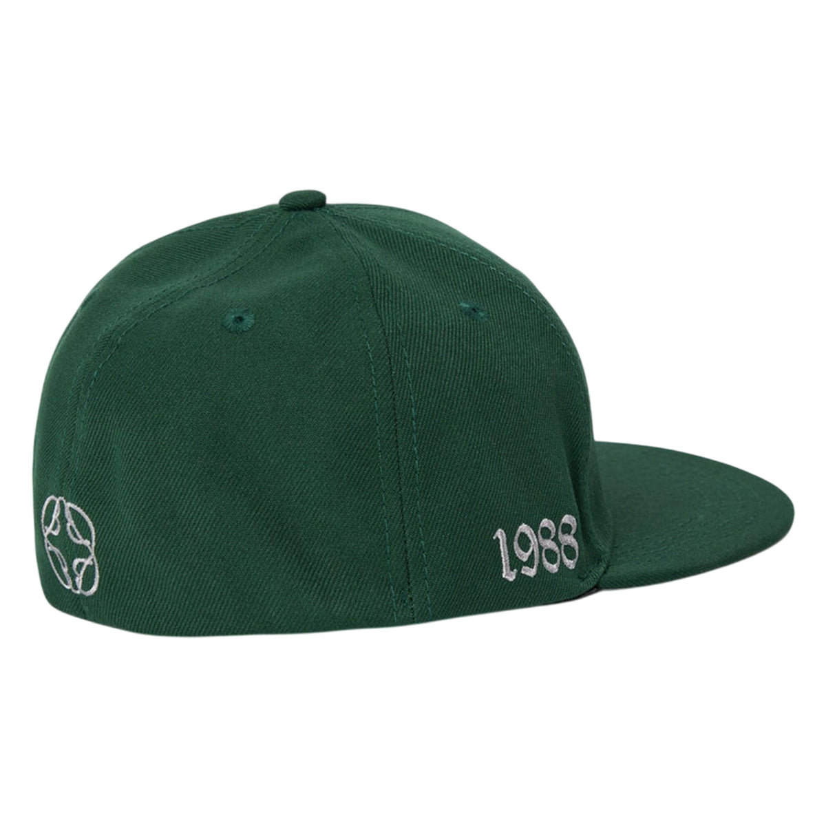 Green - Back - Initial Mens Embroidered Logo Baseball Cap