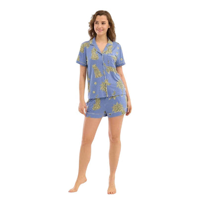 Leopard-Sun - Lifestyle - Chelsea Peers Womens-Ladies Short Pyjama Set