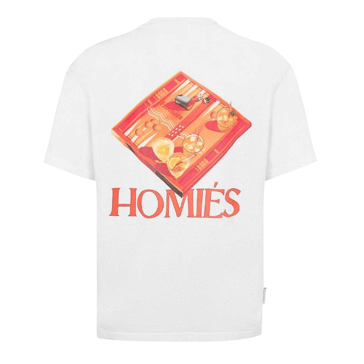Vintage White - Back - Homies Marbella Mens Backgammon T-Shirt