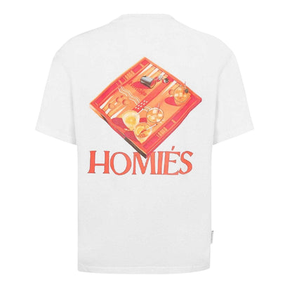 Vintage White - Back - Homies Marbella Mens Backgammon T-Shirt