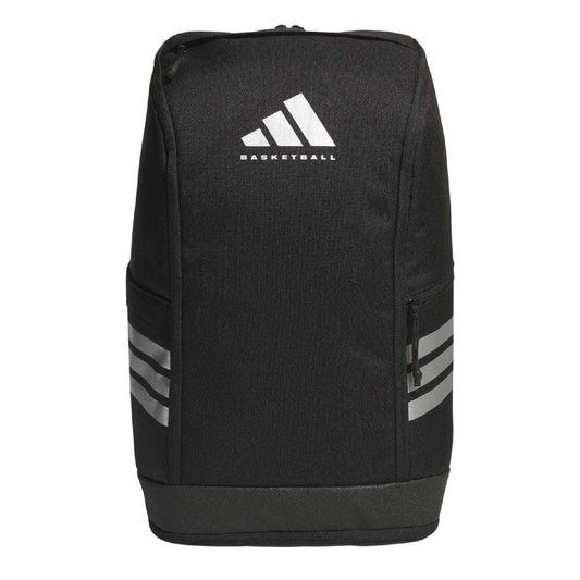 Black - Front - Adidas Premier 3 Stripes Basketball Backpack
