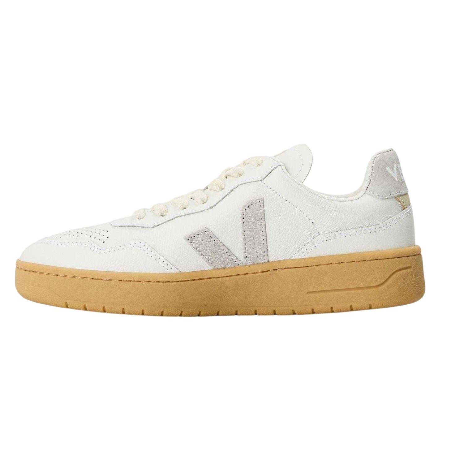 White-Grey - Back - Veja Womens-Ladies Bastle Leather Court Trainers