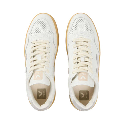 White-Grey - Side - Veja Womens-Ladies Bastle Leather Court Trainers