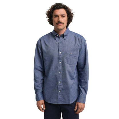 Blue - Front - Gant Mens Oxford Relaxed Fit Shirt