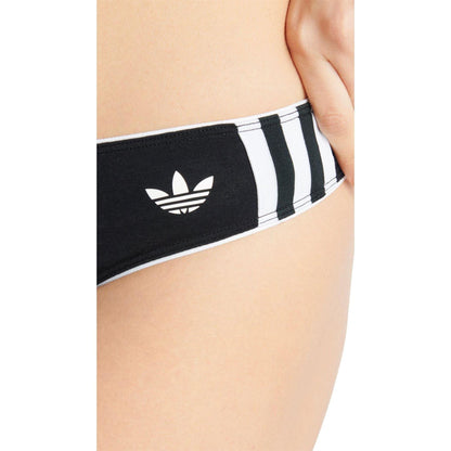 Black - Lifestyle - Adidas Womens-Ladies Originals Adicolor 3 Stripes Thong