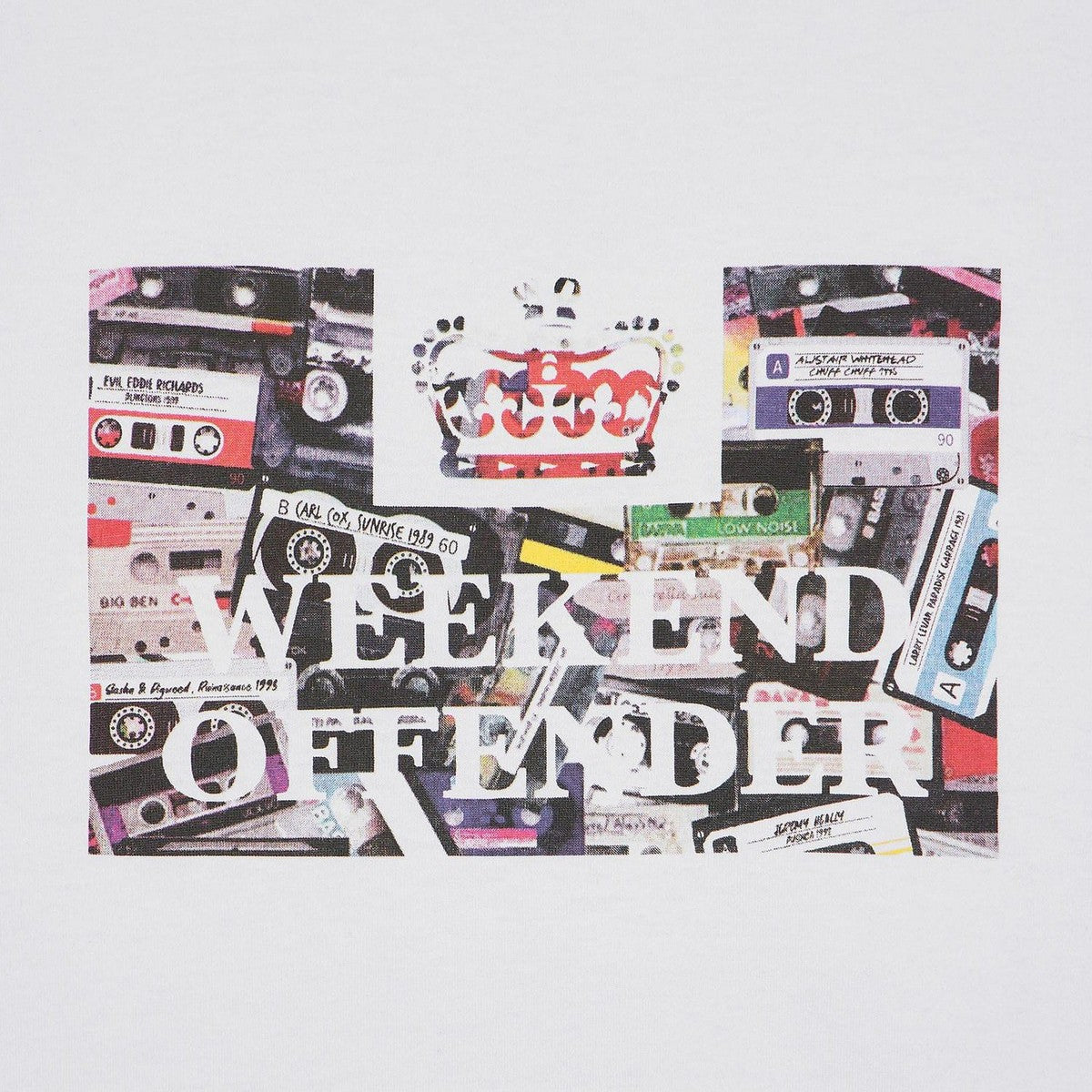 White - Side - Weekend Offender Mens Keyte Graphic Print T-Shirt