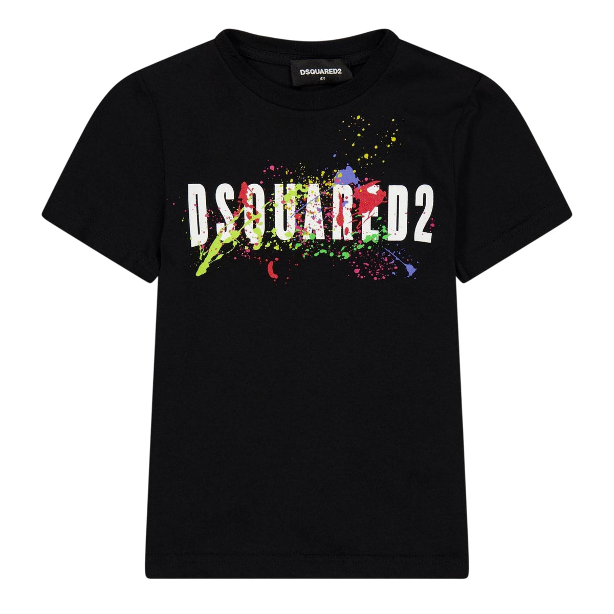 Black - Front - DSquared2 Childrens-Kids Spray Paint Logo T-Shirt