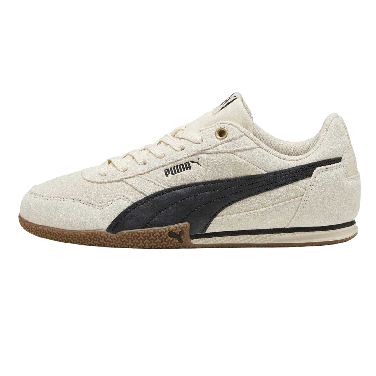 Beige-Gum - Side - Puma Womens-Ladies Donna Leather Trainers