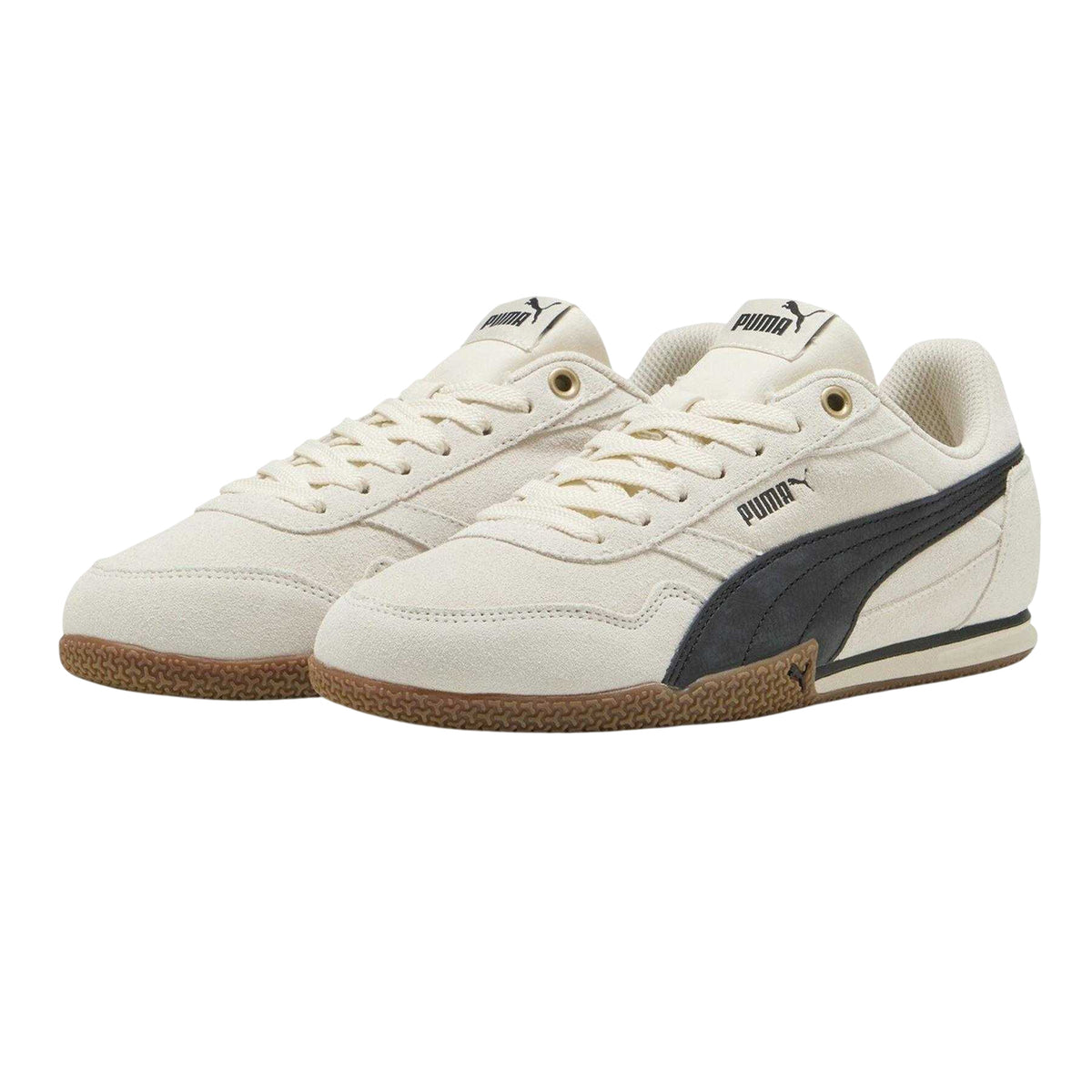 Beige-Gum - Close up - Puma Womens-Ladies Donna Leather Trainers