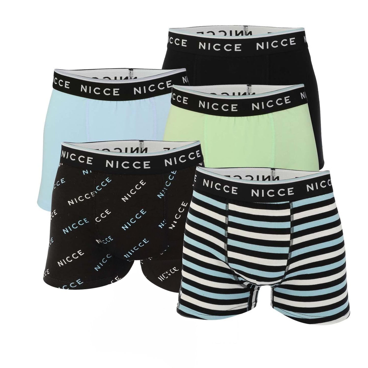 Multicoloured - Front - Nicce Mens Boxer Shorts (Pack of 5)