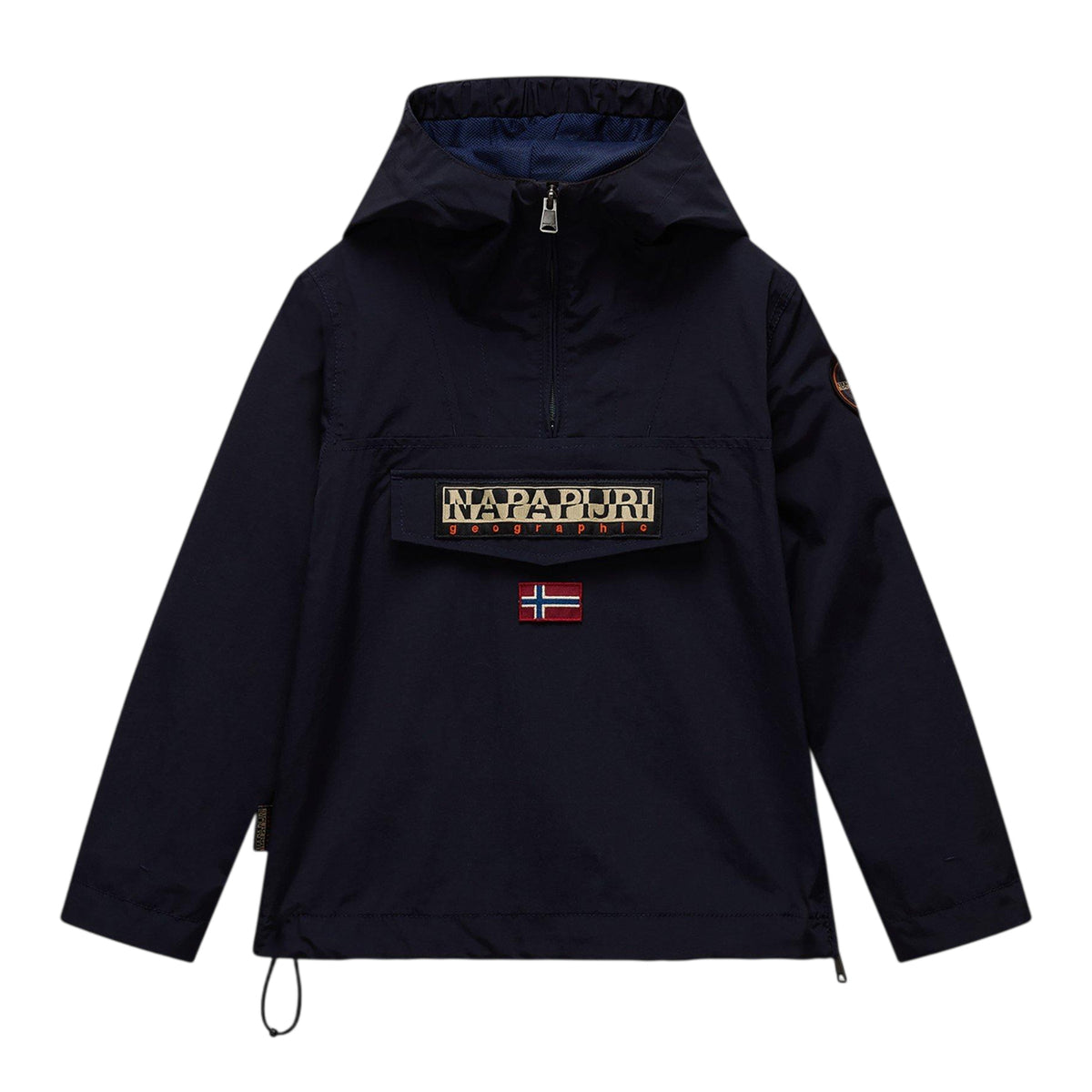 Marine Blue - Front - Napapijri Childrens-Kids Solid Water Repellent Hooded Jacket