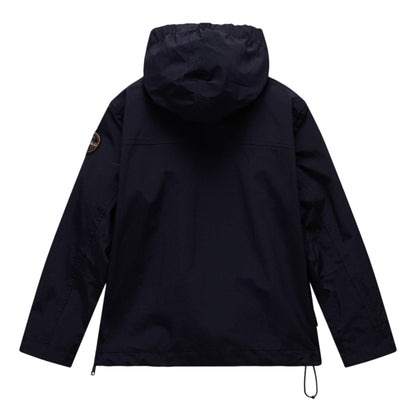 Marine Blue - Back - Napapijri Childrens-Kids Solid Water Repellent Hooded Jacket