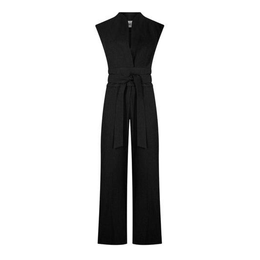Black - Front - Odd Muse Womens-Ladies Wide Leg Jumpsuit