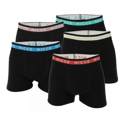 Black - Front - Nicce Mens Lazlow Boxer Shorts (Pack of 5)