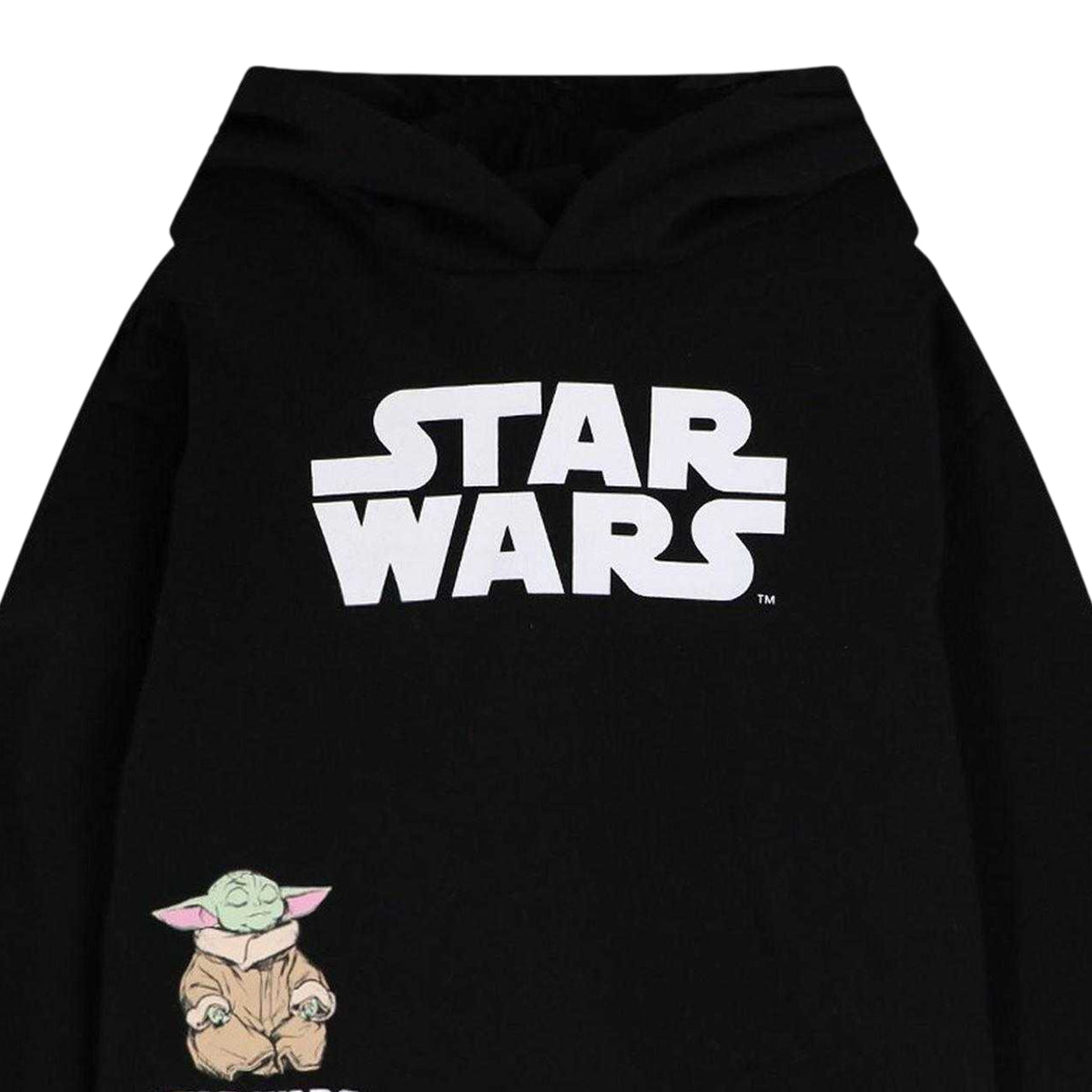 Black - Side - Star Wars: The Mandalorian Childrens-Kids Grogu Back Print Hoodie