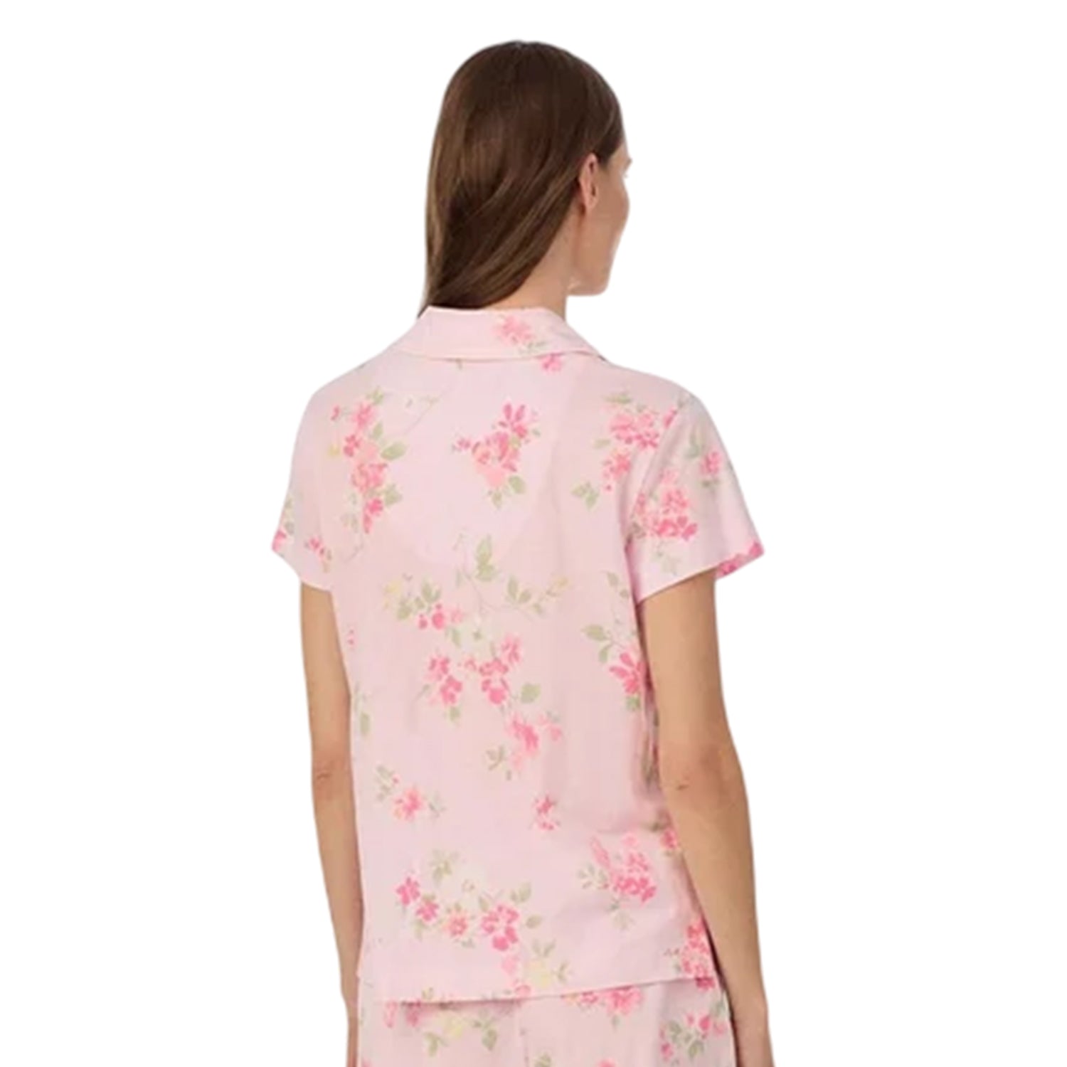 Pink - Back - Ralph Lauren Womens-Ladies Floral Short Pyjama Set