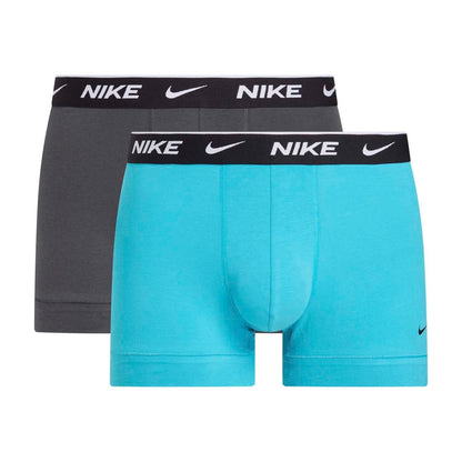 Grey-Blue - Front - Nike Mens Boxer Shorts (Pack of 2)