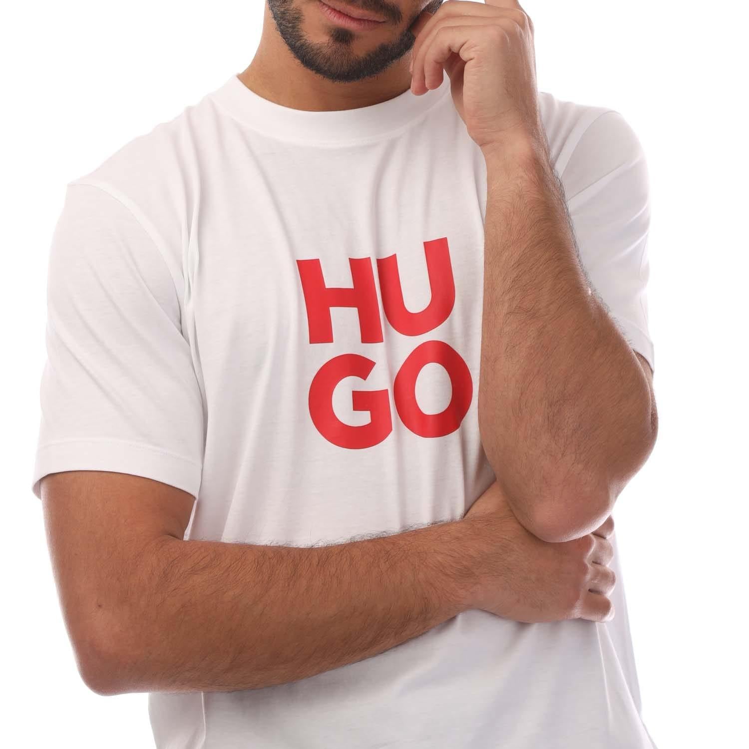 White - Side - Hugo Mens Daltorip T-Shirt